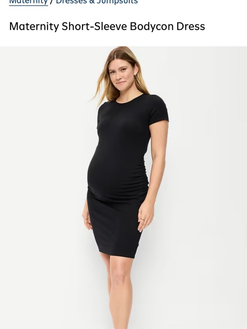 Maternity Short-Sleeve Dress - Black